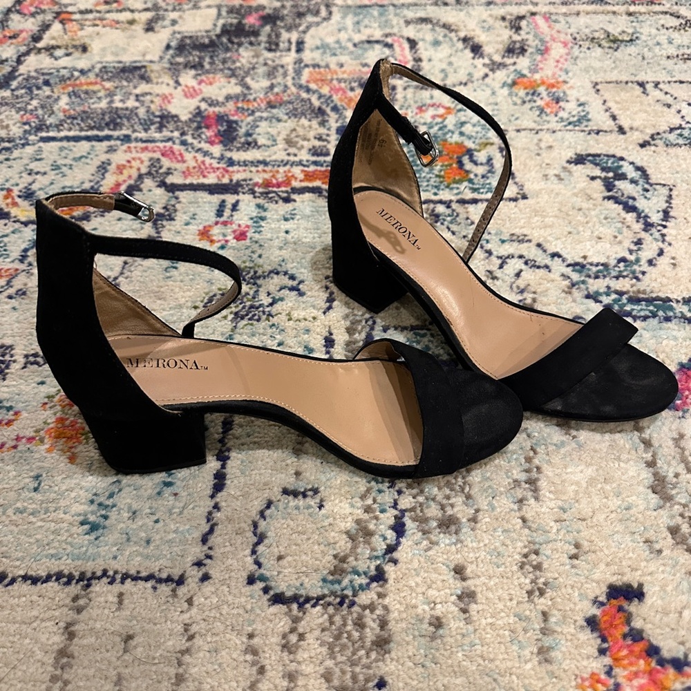 Black Suede Women's Heels